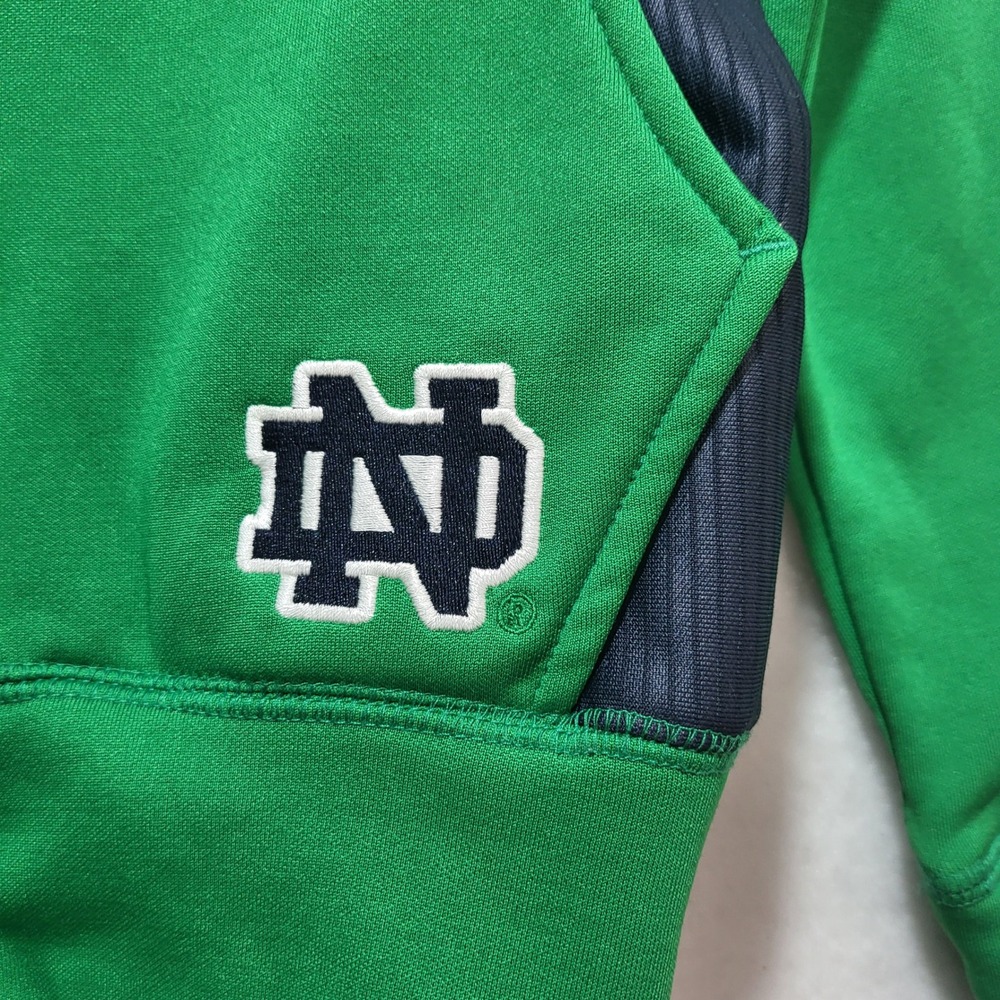 Colosseum Notre Dame Fighting Irish Green Full Zip Hoodie Jacket Fleece Lined M - Picture 2 of 7